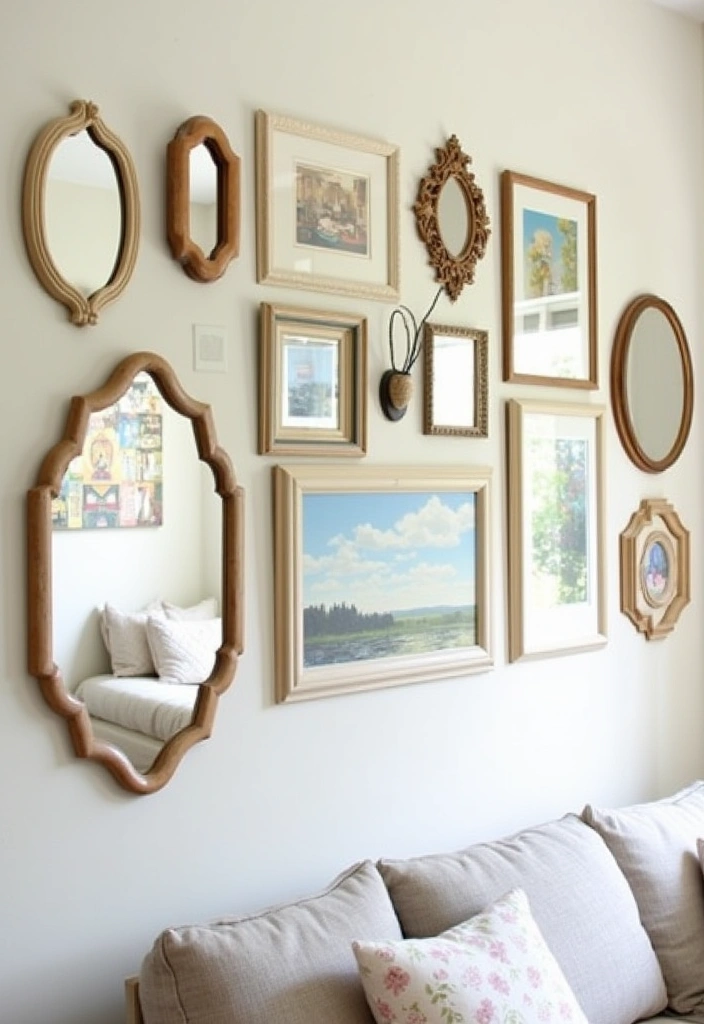 20 Shabby Chic Living Room Ideas That'll Make You Fall in Love Again! - 17. Layered Art